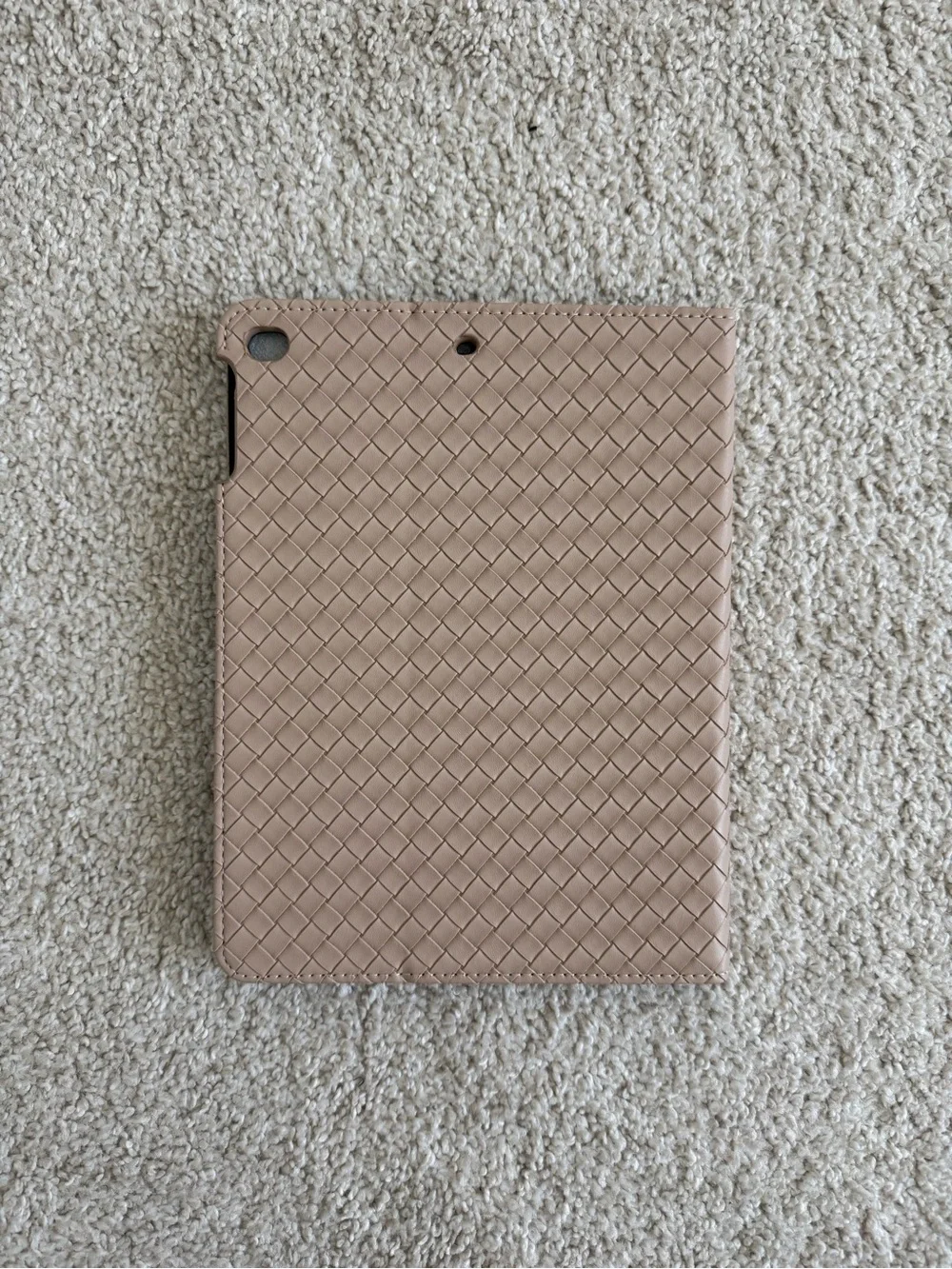 Woven Leather Milky Beige iPad Book Cover, NWT